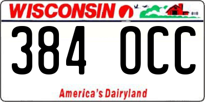 WI license plate 384OCC