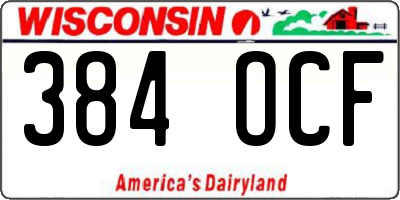 WI license plate 384OCF