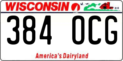 WI license plate 384OCG
