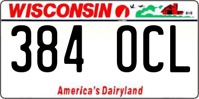 WI license plate 384OCL