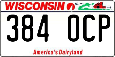 WI license plate 384OCP