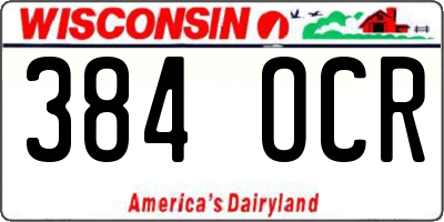 WI license plate 384OCR
