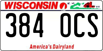 WI license plate 384OCS