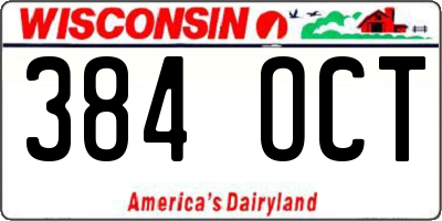 WI license plate 384OCT
