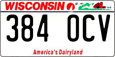 WI license plate 384OCV