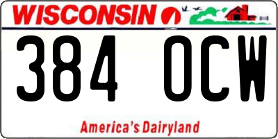 WI license plate 384OCW