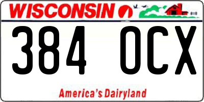 WI license plate 384OCX
