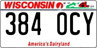 WI license plate 384OCY