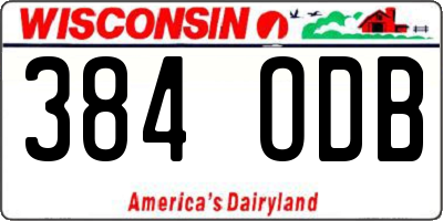 WI license plate 384ODB