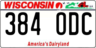 WI license plate 384ODC