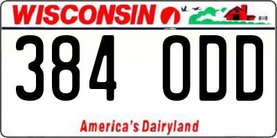 WI license plate 384ODD