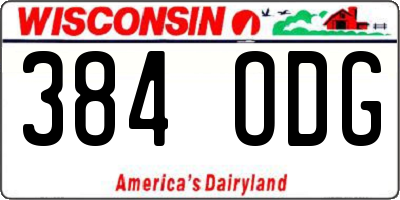 WI license plate 384ODG