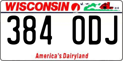 WI license plate 384ODJ