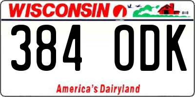 WI license plate 384ODK