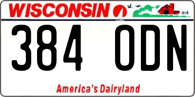 WI license plate 384ODN