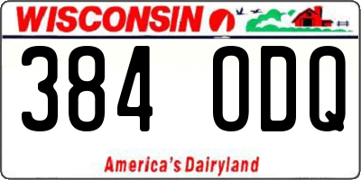 WI license plate 384ODQ