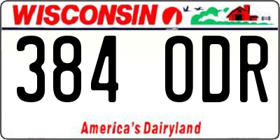 WI license plate 384ODR