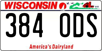 WI license plate 384ODS