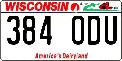 WI license plate 384ODU