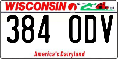 WI license plate 384ODV