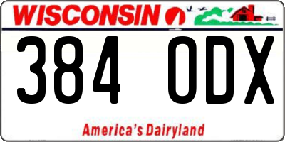 WI license plate 384ODX