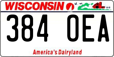 WI license plate 384OEA