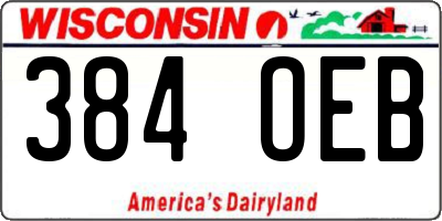 WI license plate 384OEB