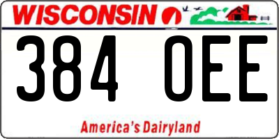 WI license plate 384OEE