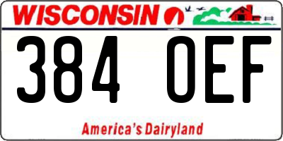 WI license plate 384OEF
