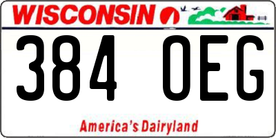 WI license plate 384OEG