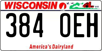WI license plate 384OEH