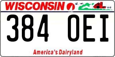 WI license plate 384OEI