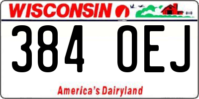 WI license plate 384OEJ
