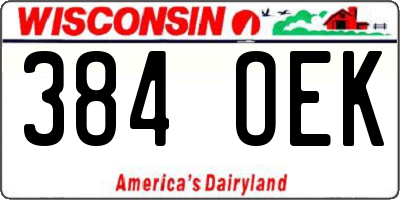 WI license plate 384OEK