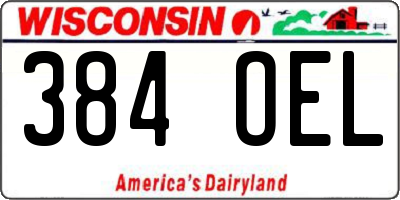 WI license plate 384OEL