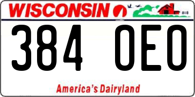 WI license plate 384OEO