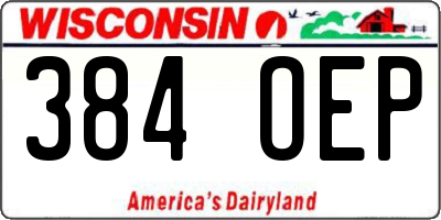 WI license plate 384OEP