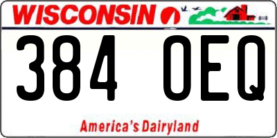 WI license plate 384OEQ