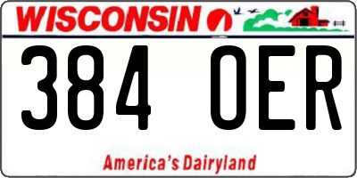 WI license plate 384OER