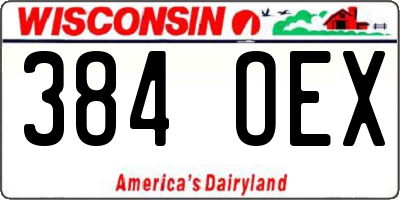 WI license plate 384OEX