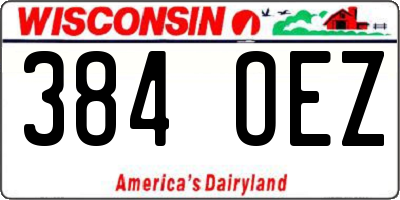 WI license plate 384OEZ