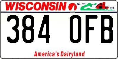 WI license plate 384OFB
