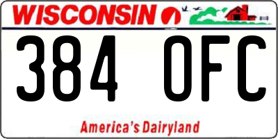 WI license plate 384OFC