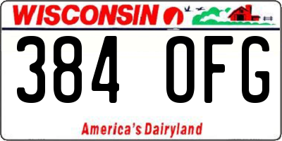 WI license plate 384OFG