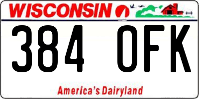 WI license plate 384OFK