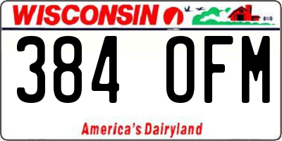 WI license plate 384OFM