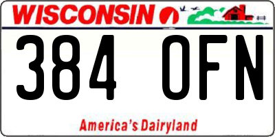 WI license plate 384OFN