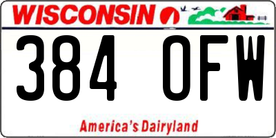 WI license plate 384OFW