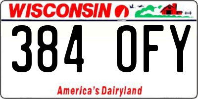 WI license plate 384OFY