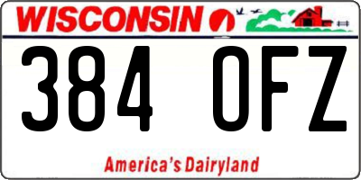 WI license plate 384OFZ